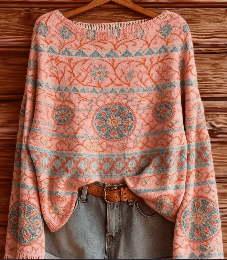 Lady Retro Style Long Sleeve