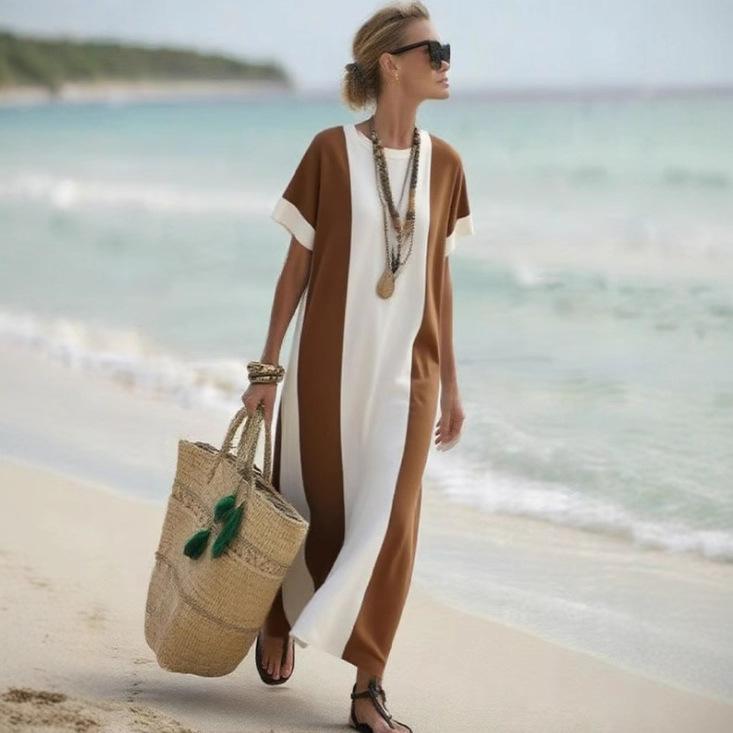 Women's Fashion Casual Round Neck Short Sleeve Dress