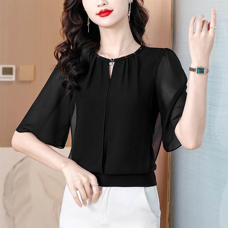 Chiffon Short Sleeve Top Women's Summer