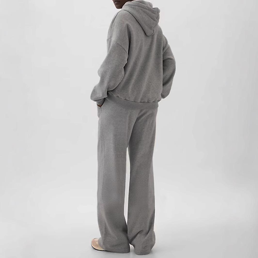 Elastic Waist Casual Straight-leg Sweatpants Home Sports Two-piece Set