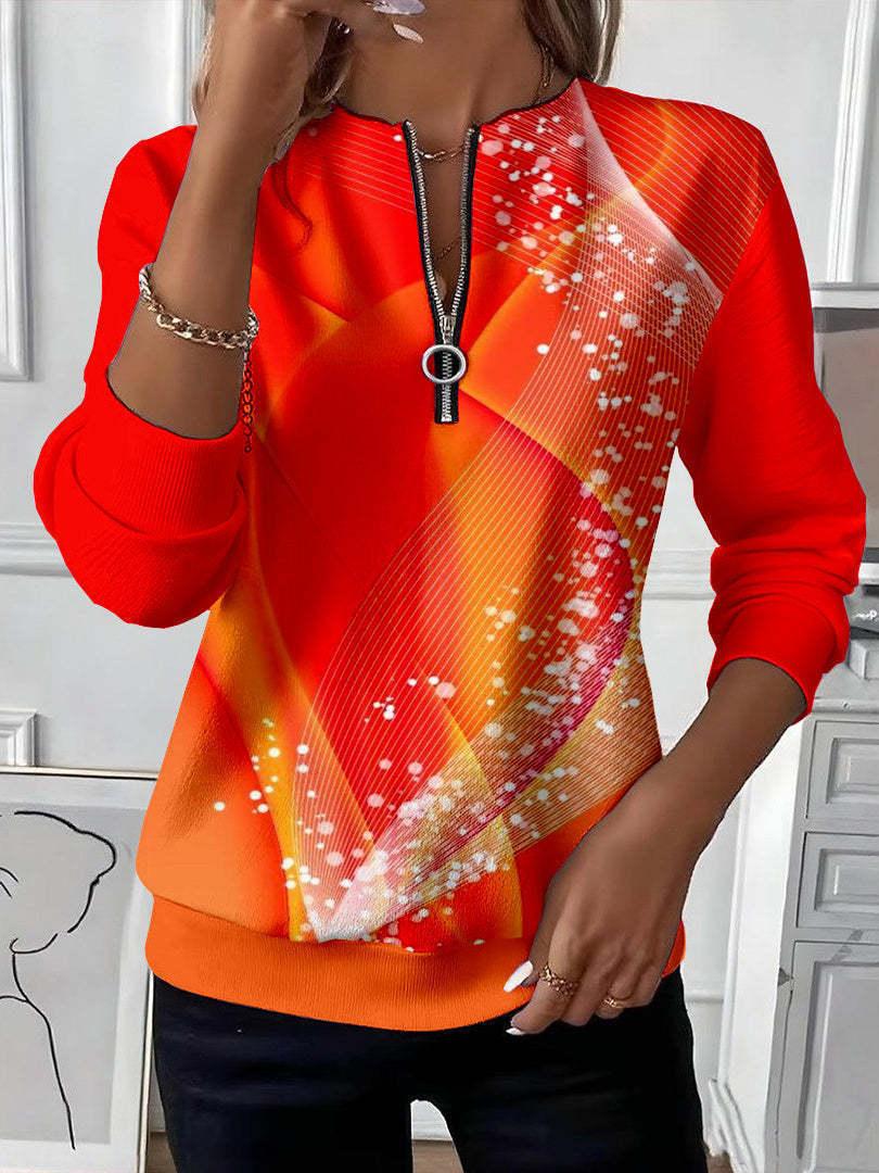Women's Casual Christmas-Print Raglan Sweatshirt