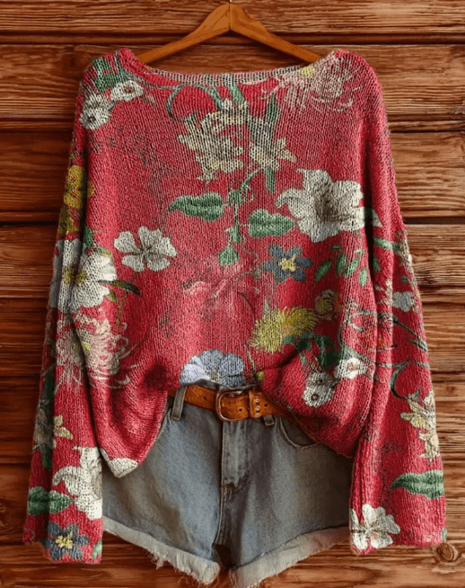 Re-work Printed Women's Sweater, Casual And Comfortable