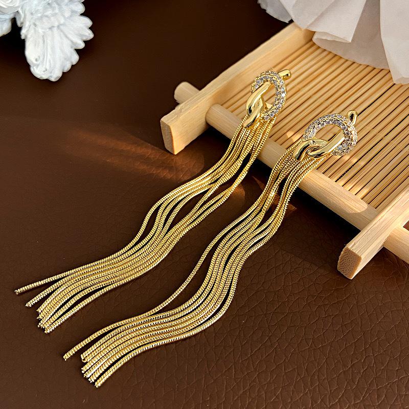 Fashionable Stud Earrings Elegant Long-style For Women