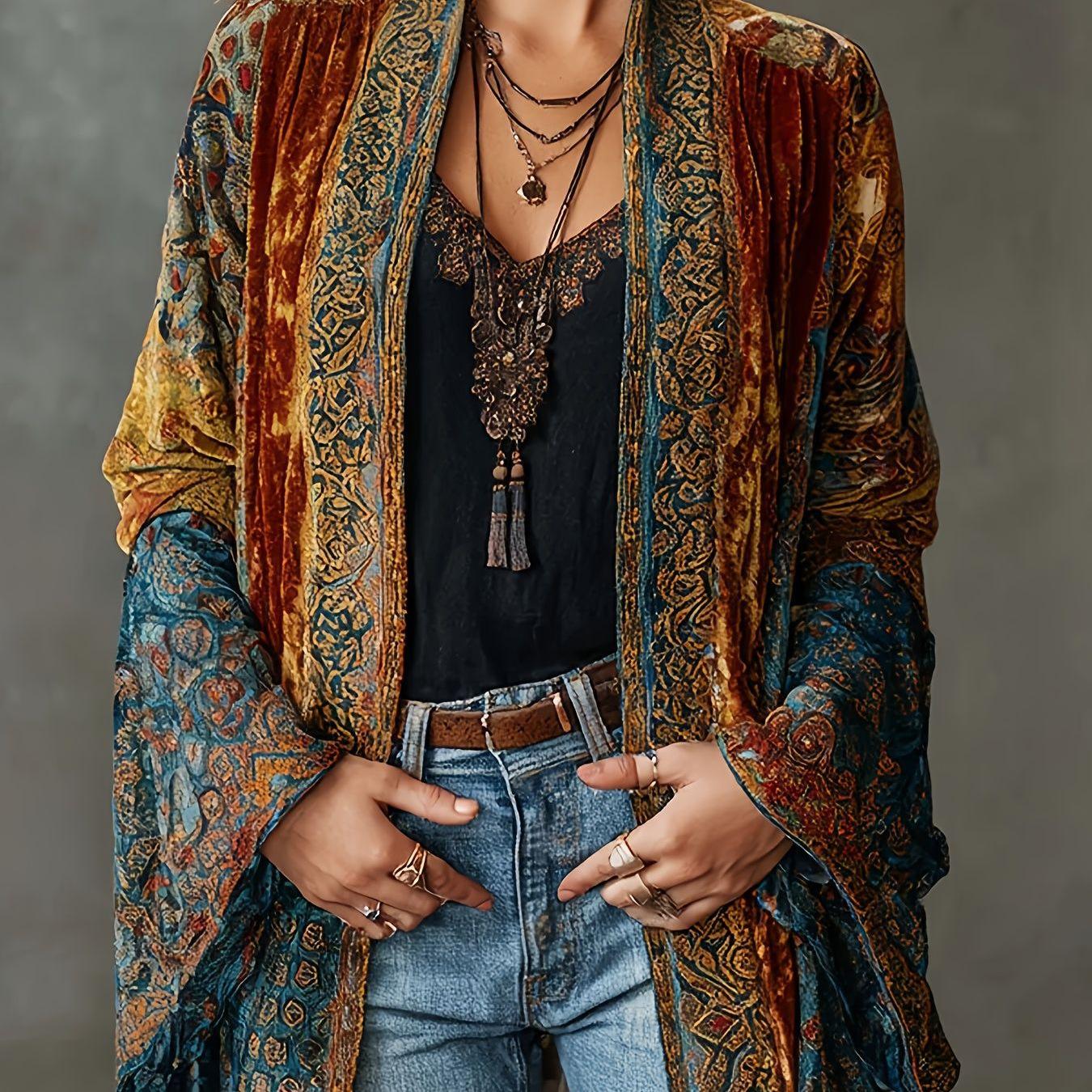 Women's Printed Elegant Artistic Retro Coat