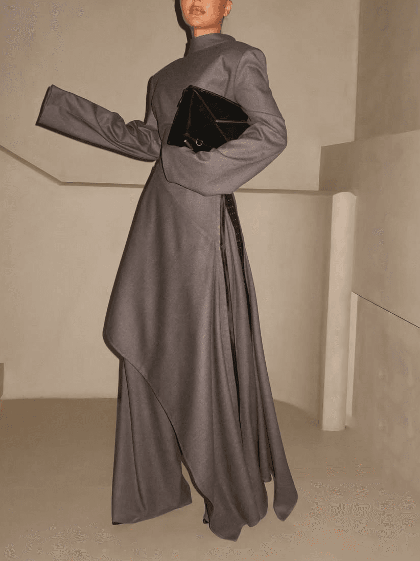 Padded Shoulder Crop Blazer & High Waist Wide Leg Pants 2 Piece Set