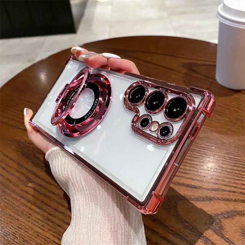 Transparent Airbag Phone Case With Drop-proof Stand And Magnetic Attachment