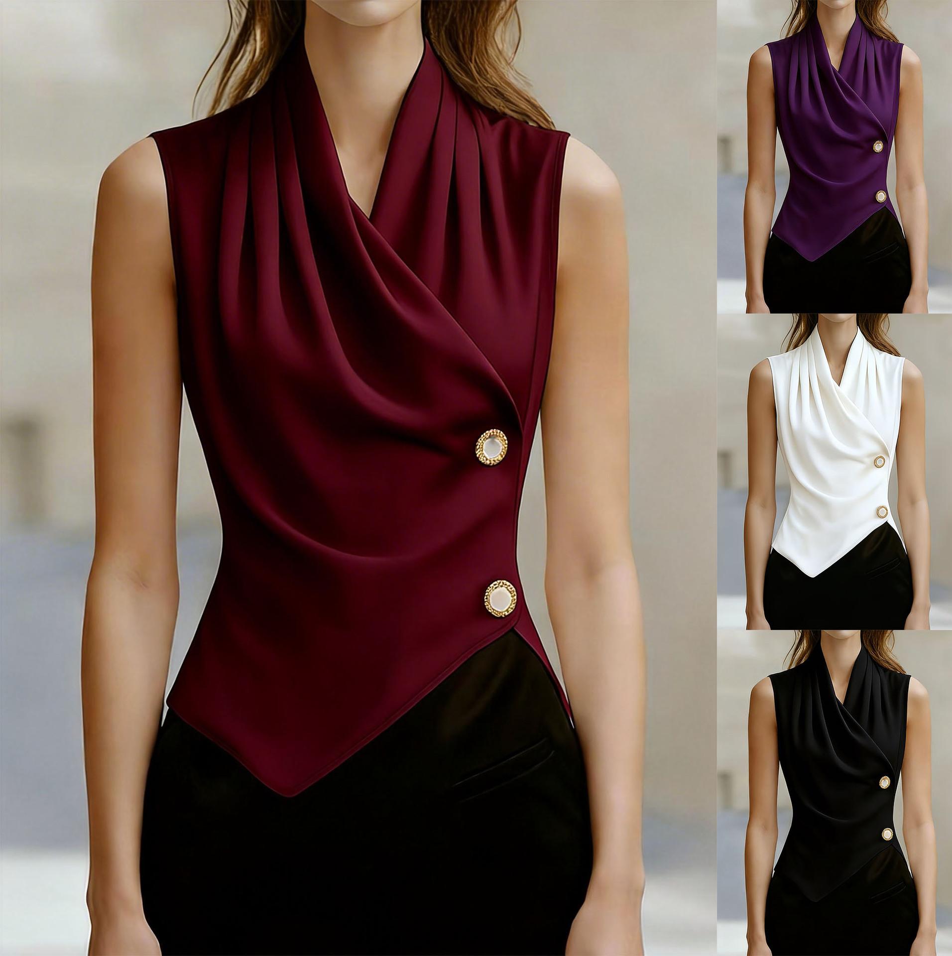Elegant Sexy Versatile Sleeveless Womens Blouse