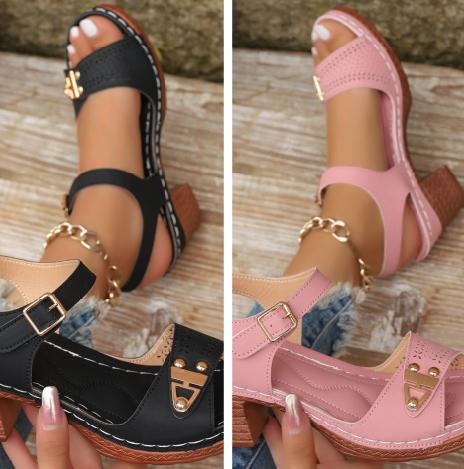 Chunky-heel Large-size High-heeled Sandals For Women Casual And Comfortable