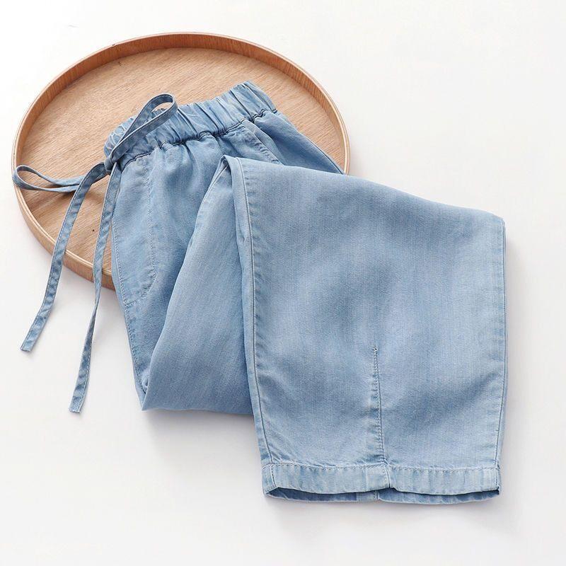 Womens High-waisted Drawstring Harem Jeans