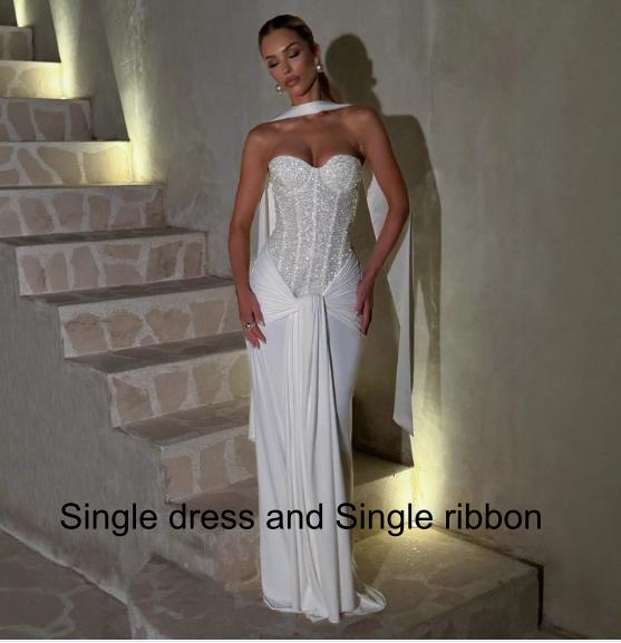 White / L / Single dress and Single ribbon