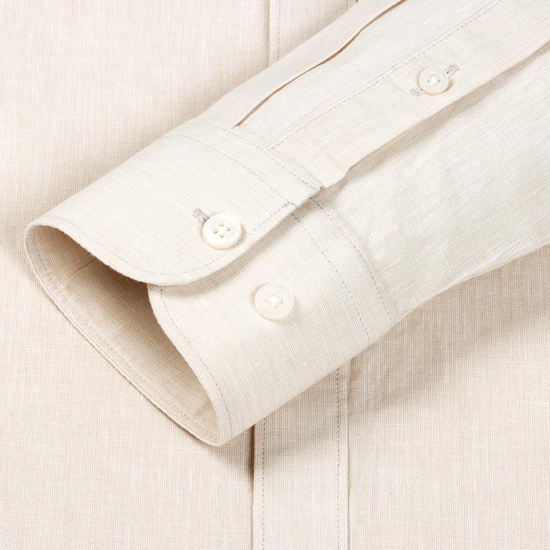 Men's Light-Duty Washed Business-Casual Solid-Color Shirt
