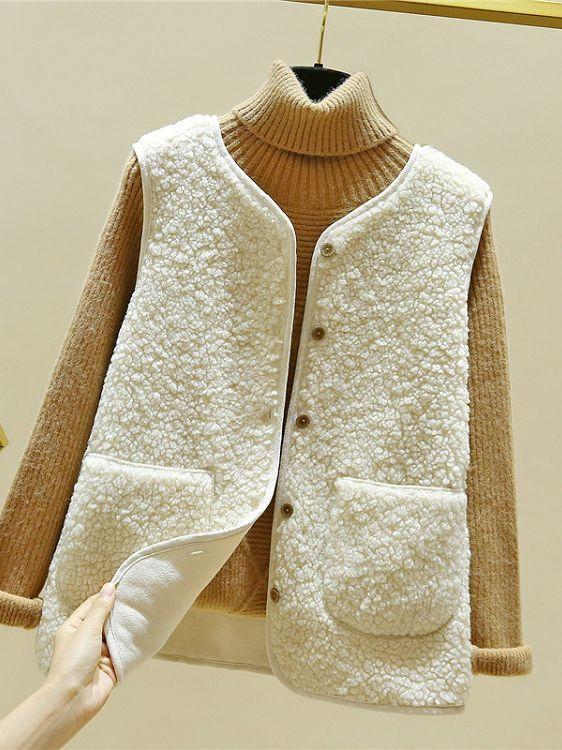 Version Fur Vest Granule Fleece Shoulder Jacket