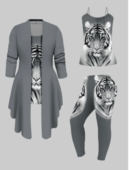 Fashionable Women's Vest, Camisole Jacket, And Pants 3-piece Set