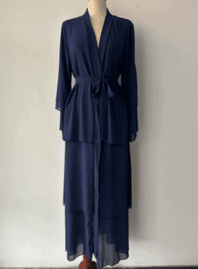 Stitching Three-layer Chiffon Elegant Cardigan Dress
