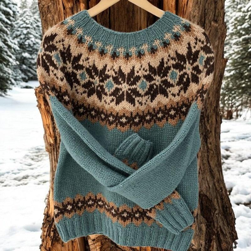 Thick Needle Cloth 3D Digital Printed Round Neck Sweater