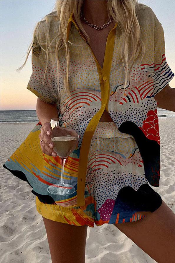 Personalized Gorgeous Digital Printing Casual Suit Women
