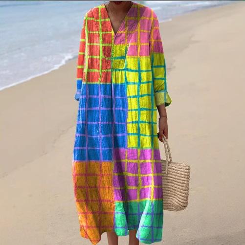 Fashion Casual Floral Shirt Dress Women