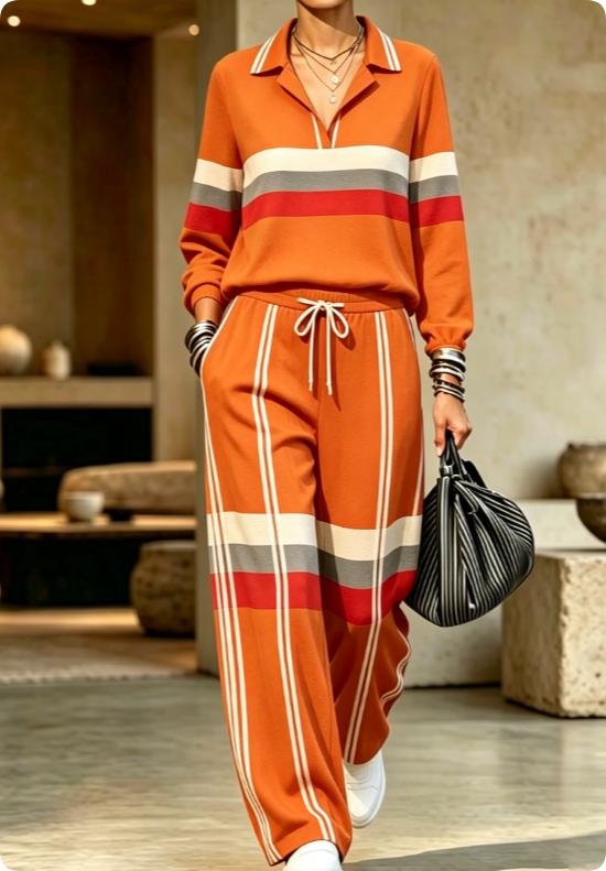 Womens Summer Lapel-Neck Cropped-Sleeve Set