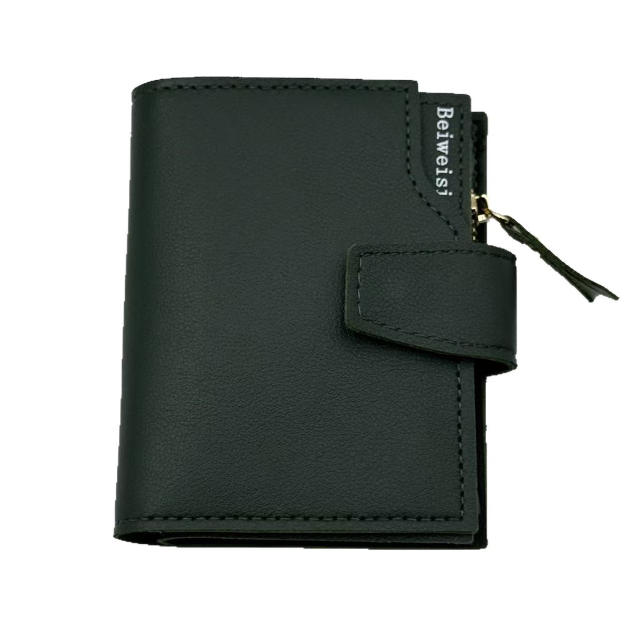 Womens Trifold Short Multi-functional Leather Wallet With Multiple Card Slots