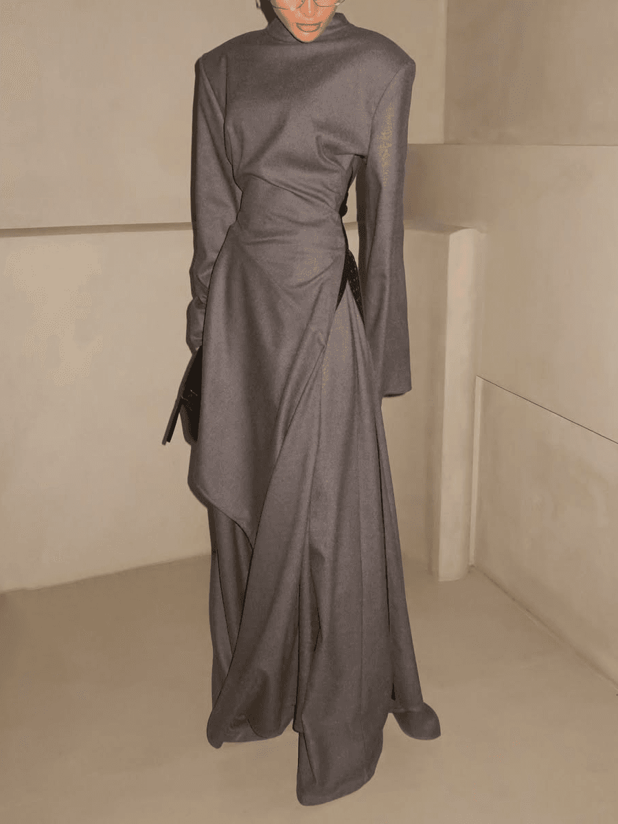 Padded Shoulder Crop Blazer & High Waist Wide Leg Pants 2 Piece Set