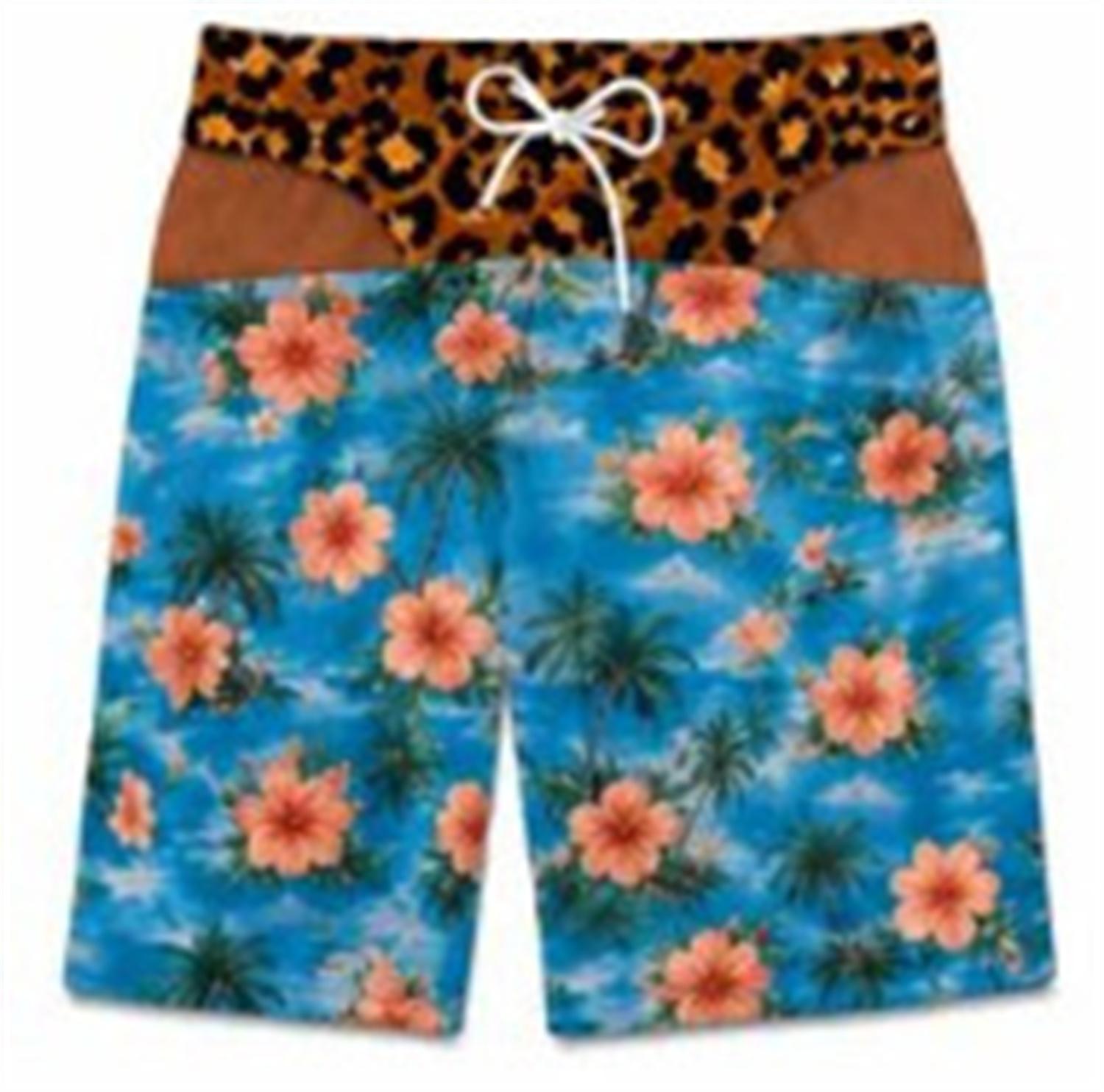 Breathable Printed Mens Casual Shorts