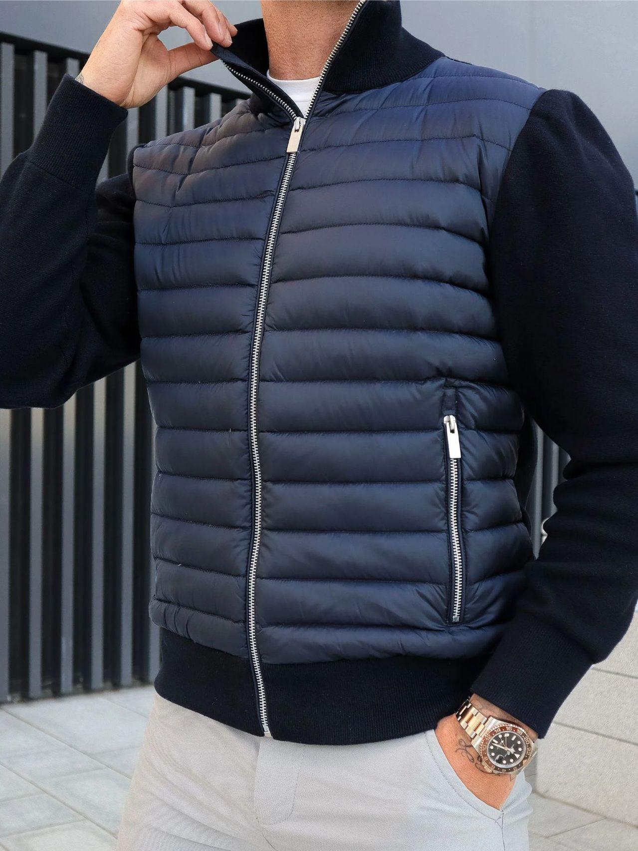 Patchwork Stand-Neck Casual Warm Cotton-Padded Coat