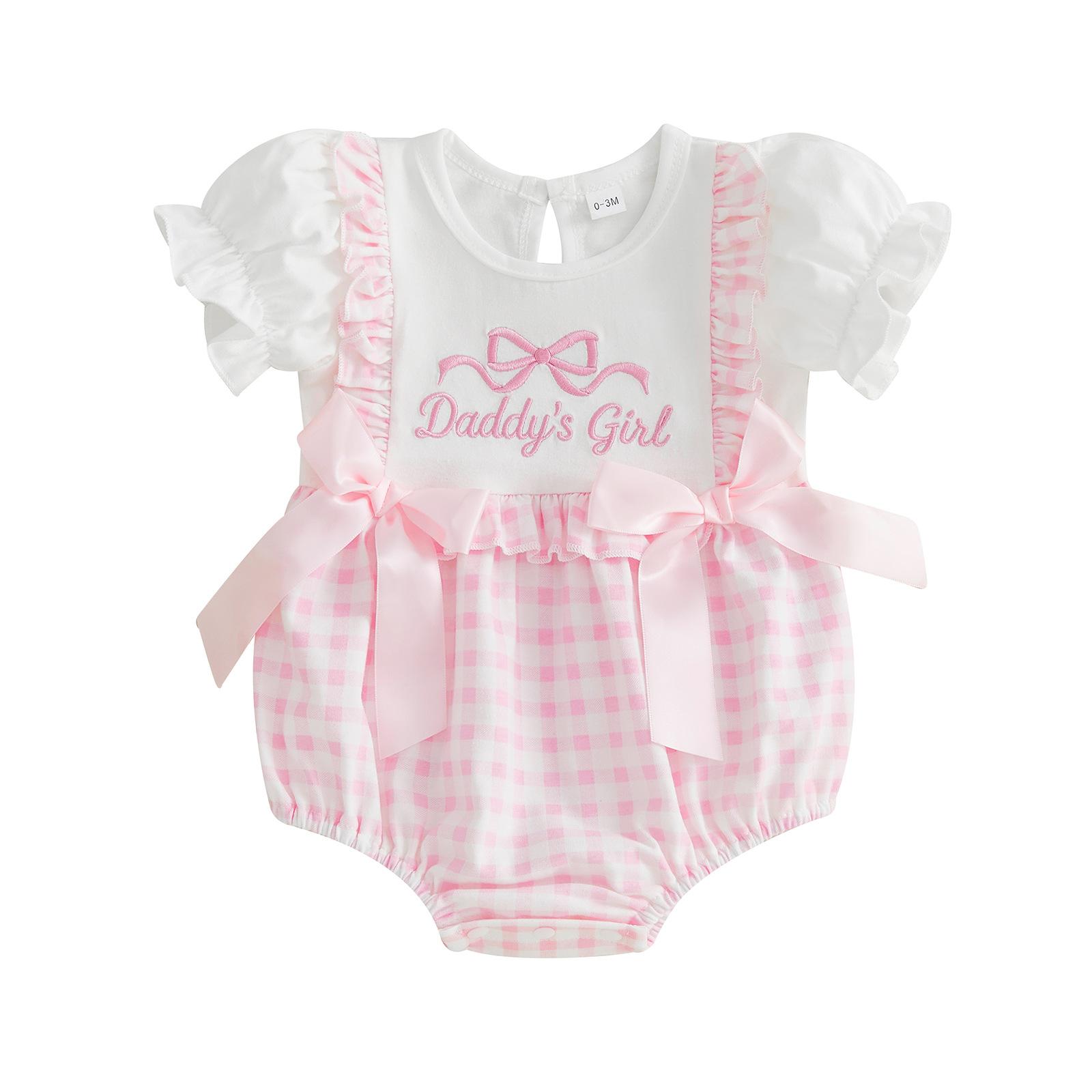 Letter-print Onesie Headband Set Baby Clothes