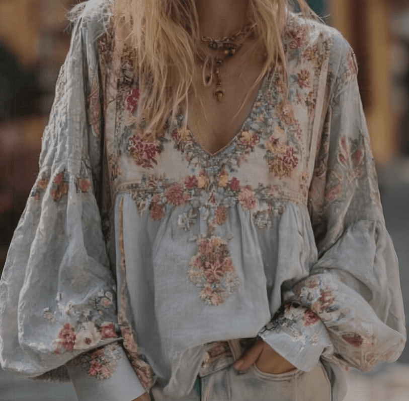 Vintage Hooded Jacket Versatile Lace-up Printed Sweatshirt