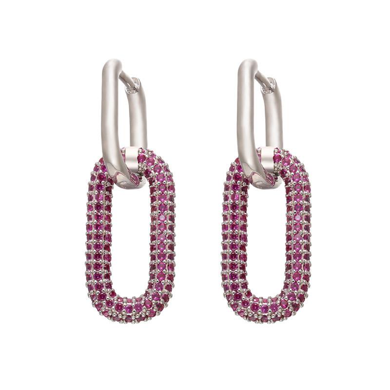 European And American Minimalist Stainless Steel Zircon Earrings