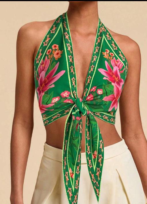 Women's Fashion Casual Backless Printed Camisole