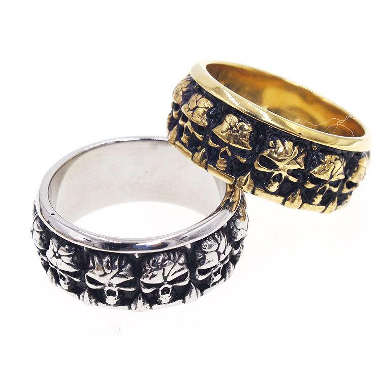 Retro Mens Punk Titanium Steel Ring