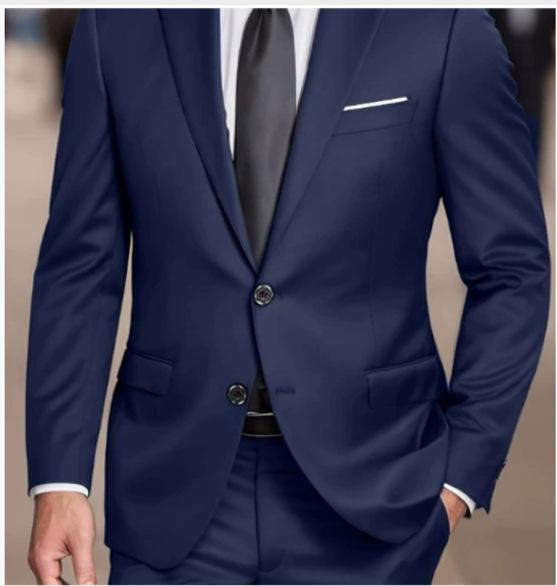 Solid-color Slim-fit Evening Suit Jacket