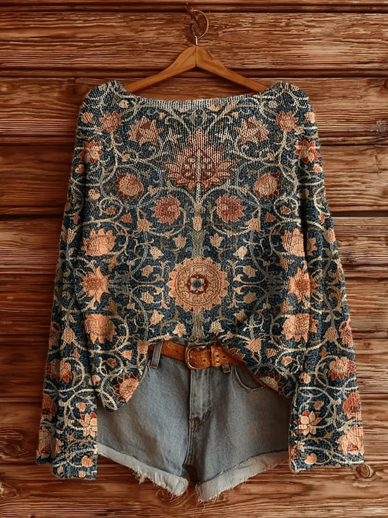Oversized Loose Long Sleeve Pullover Women's Comfortable Sweater, Casual Long Sleeve Sweater