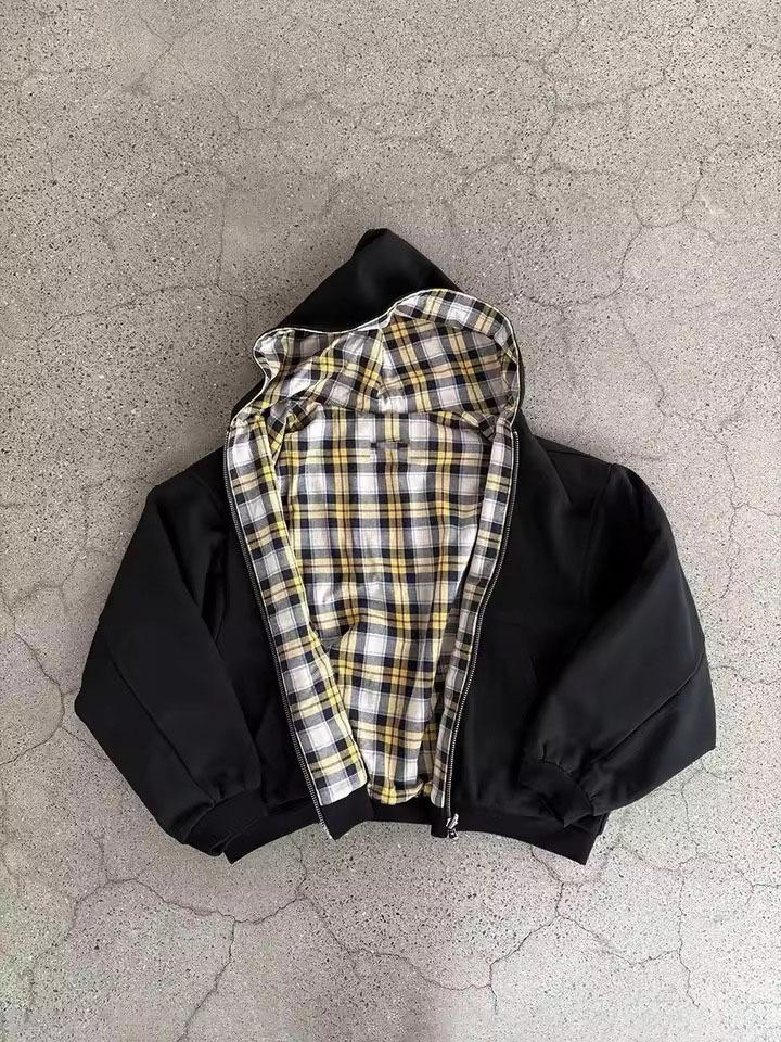 Womens Dark Colored Minimalist Zip Up Hoodie
