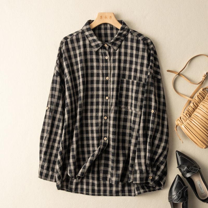 Literary Vintage Hong Kong Style Linen Shirt