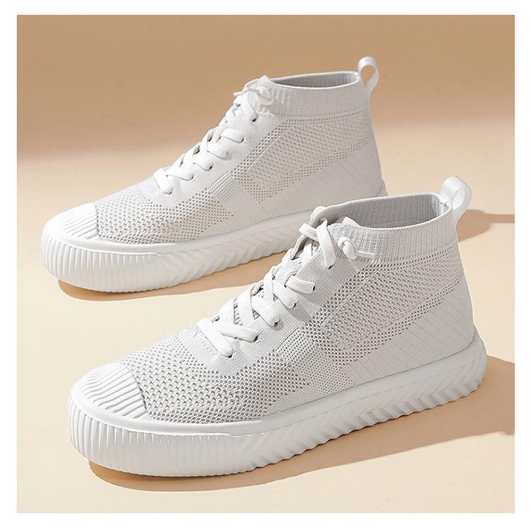 Jinjiang Cross-border Large-size Lightweight Flyknit High-top Casual Shoes