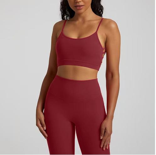 Women's Solid Color Quick Drying Back Sports Bra