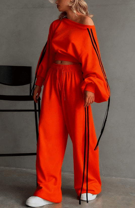 Drapey Wide-Leg Pants Casual Set