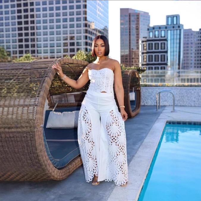 Fashionable And Sexy Womens Lace-trimmed Tube Top And Skirt Two-piece Set