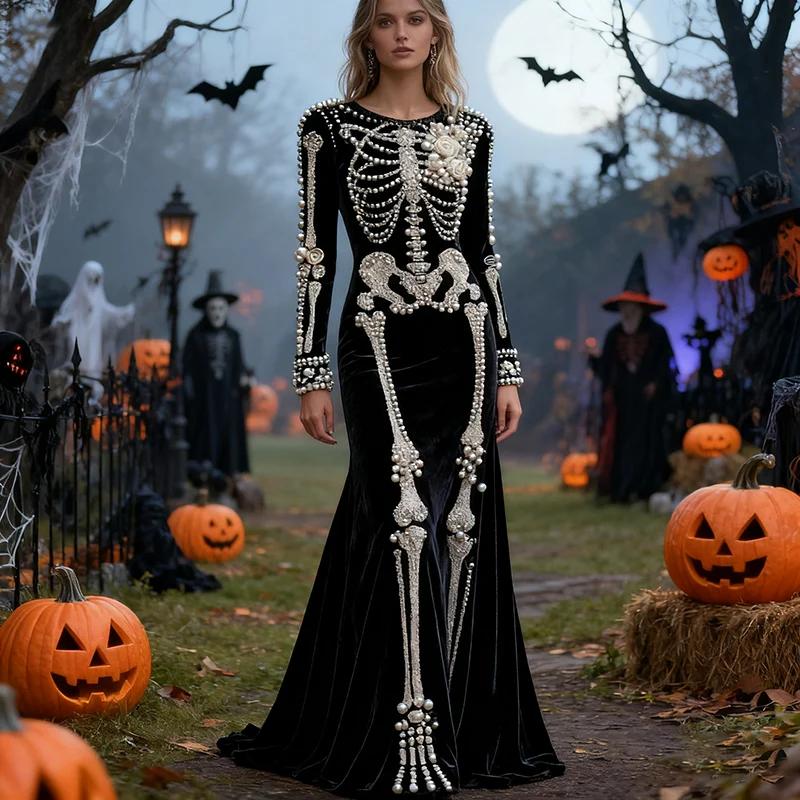 Elegant Long Dress For European And American Socialites For Halloween
