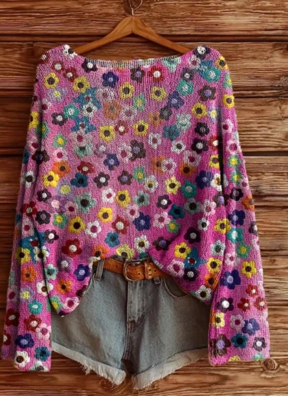 Women's Printed Knitted Sweater