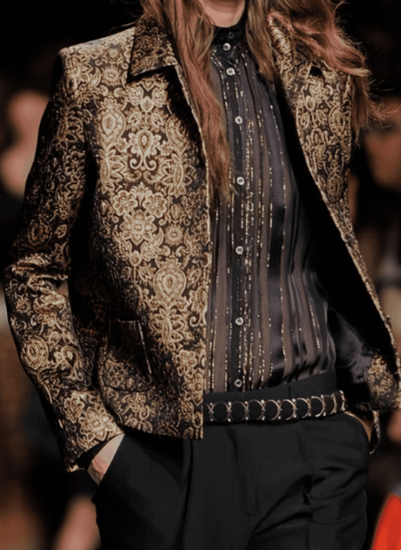 Retro Palace-style Jacquard Lapel Short-length Suit Jacket