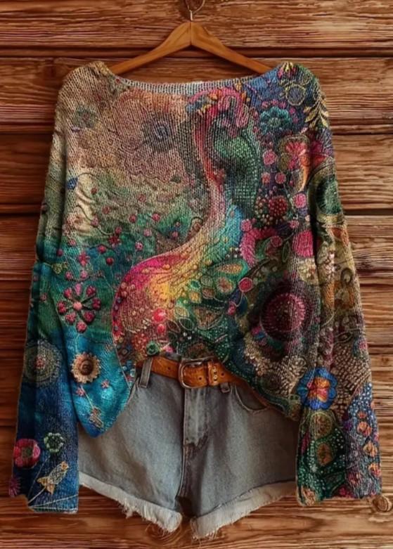 Women's Printed Knitted Sweater