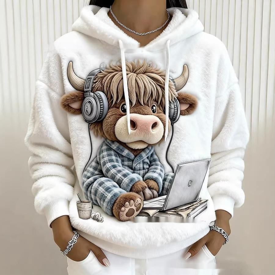 3D Digital-Print Fashionable Casual Womens Hoodie