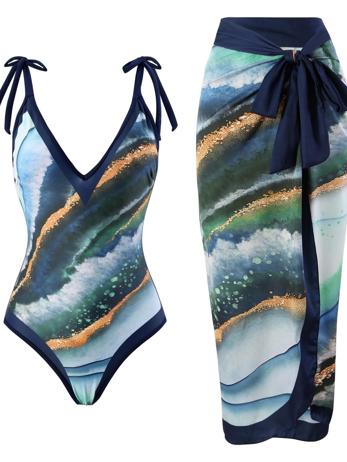 One-piece Sexy Figure-flattering Swimsuit Womens Two-piece Set