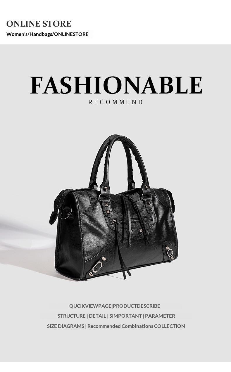 Niche-designed French-style Studded Biker Bag