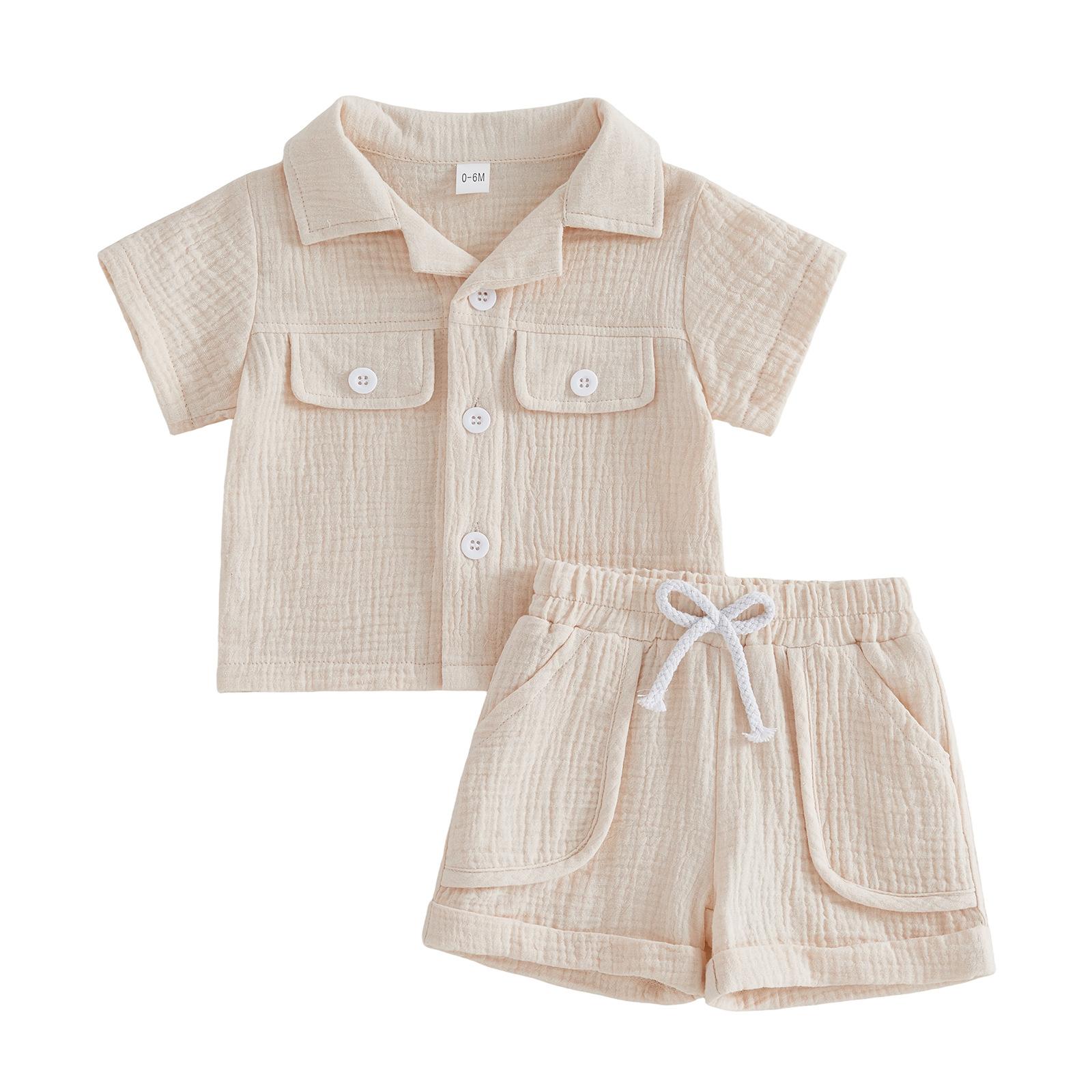 Short Sleeved Shorts Lapel Set Two-piece Set