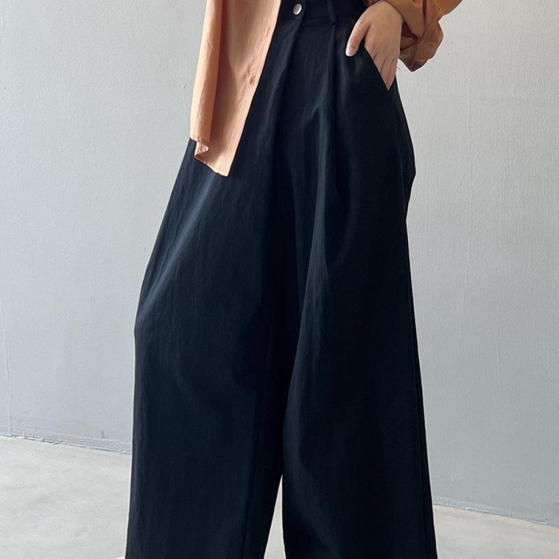Summer Chic Asymmetrical Slant-front Wide-leg Pants