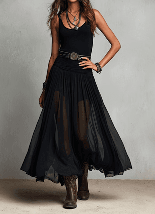 Bohemian Sleeveless Chiffon Maxi Dress