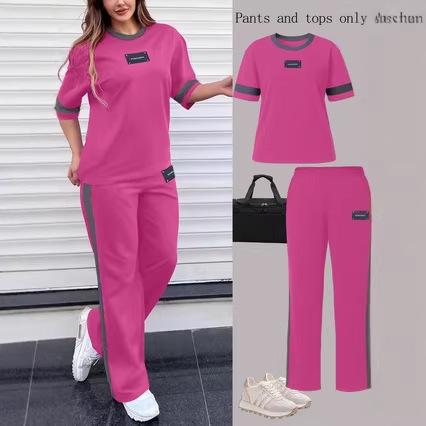 SpringSummer New Arrival Fashionable Trendy Multi-Color Casual Two-Piece Set With Short Sleeves